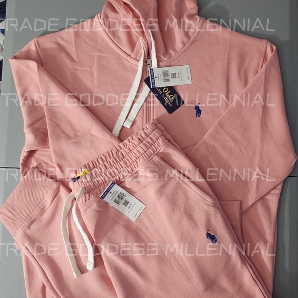 Polo Ralph Lauren Pink Hoodie and Sweatpants Set - Picture 1 of 1